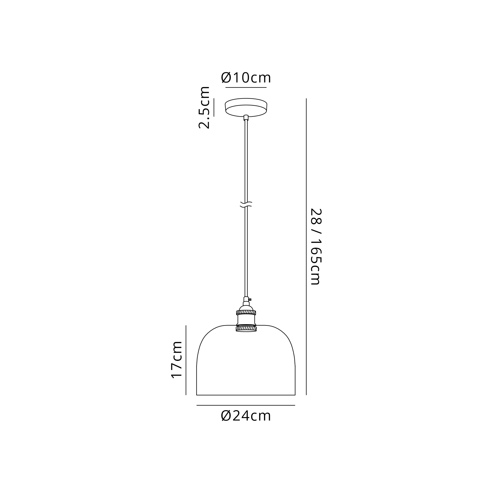 Cawdor Single Pendant, 1 Light E27, Polished Chrome/Clear/Iridescent Cloche Glass DK1134  Deco Cawdor